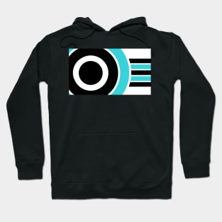 Abstract Blue And Black Circles And Lines Hoodie